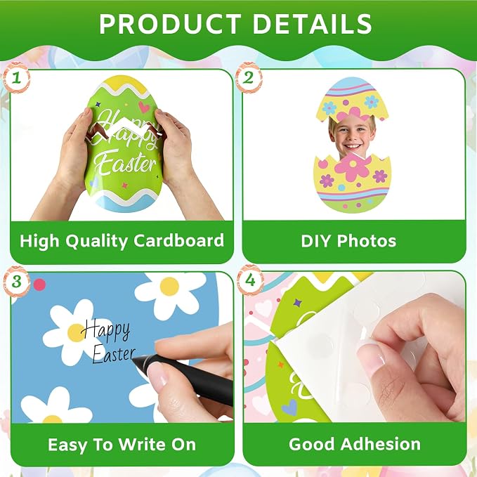 54Pcs Easter Egg Cutouts, Spring Classroom Bulletin Board Decorations,