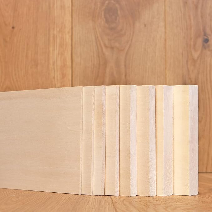 3/4” x 8” x 12” Basswood Solid Hardwood Unfinished