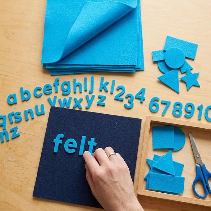 HaoFeiJH 6 Pcs Soft Blue Felt Fabric Sheets
