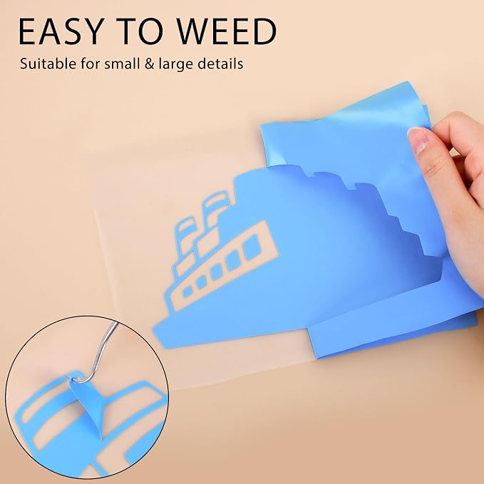 RENLITONG Sky Blue Iron on Vinyl 12Inch by 20ft Roll Heat Transfer Vinyl