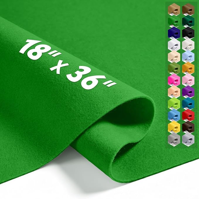 Classic Green 18" X 36" Felt Fabric Sheet