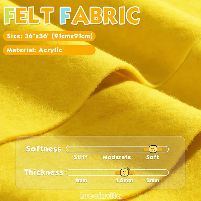Sunflower 36" X 36" Felt Fabric Sheet