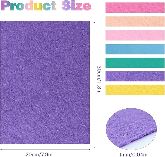 Felt Fabric Sheets 8 x 12 Inches, Soft Felt Paper