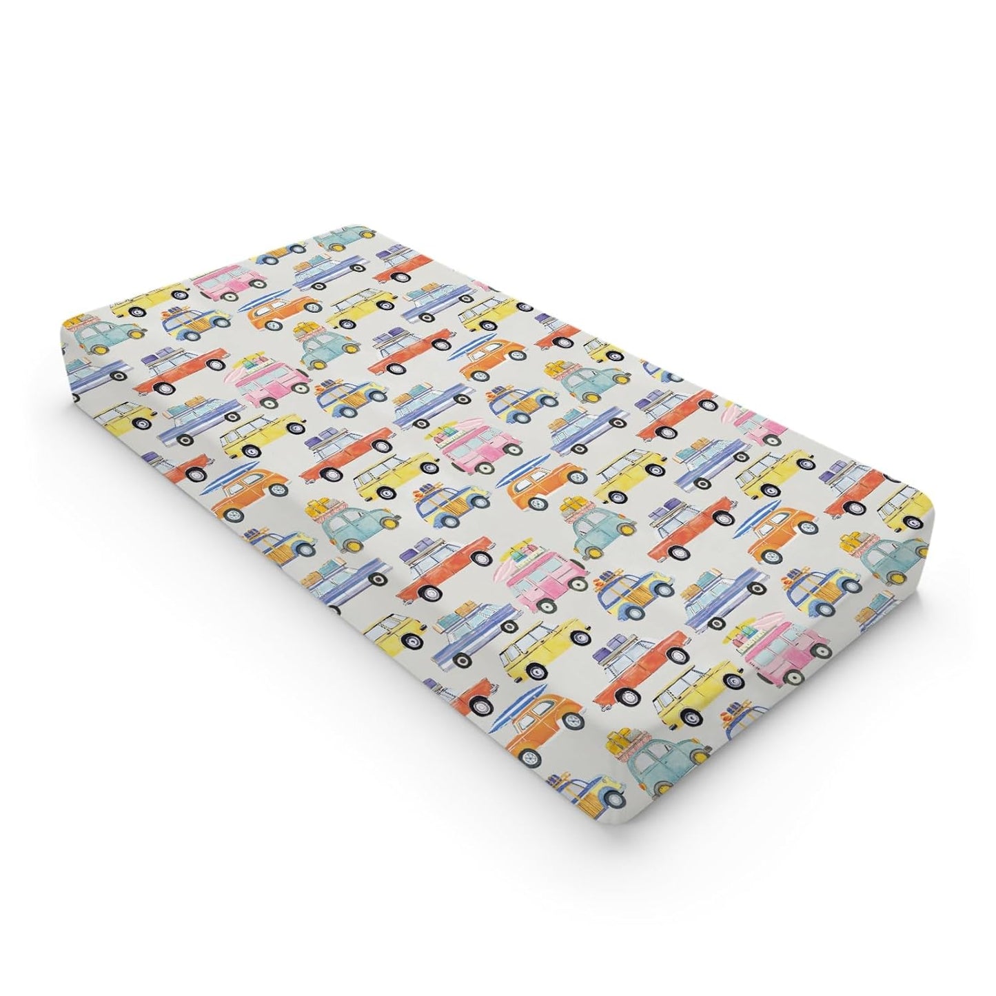 Colorful Classic Car Baby Changing Pad Covers Boy Girl 32''x16'' Retro Car Auto Vehicles Fitted Diaper Change Table Mats Vintage Car Vehicles Transportation Soft Breathable Cradle & Bassinet Sheets
