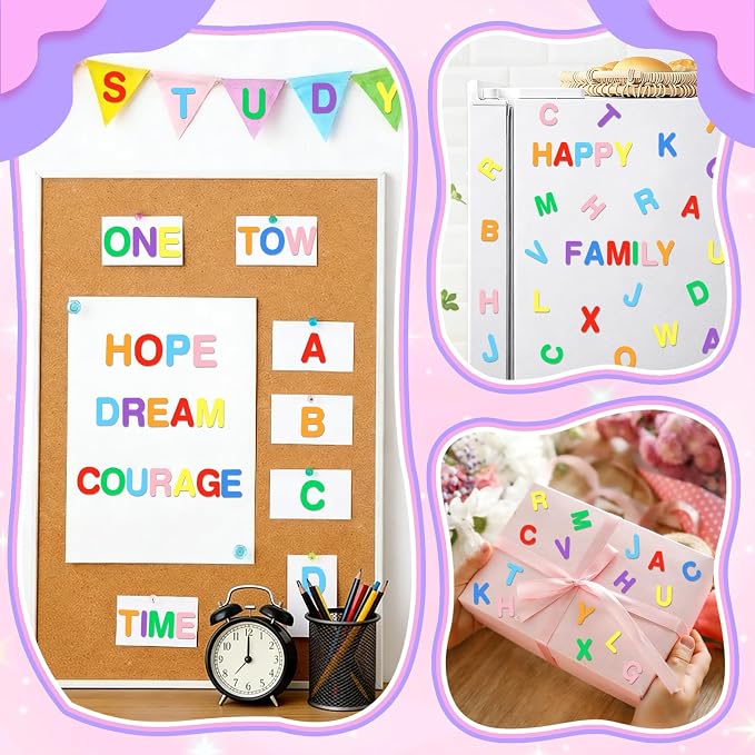 656 Pcs Foam Letter Stickers, Self-Adhesive EVA Alphabet Stickers Small 1 Inch