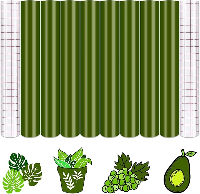 Tintnut Leaf Green Permanent Vinyl 8 Sheets 12''x10'' Adhesive Vinyl | Solid