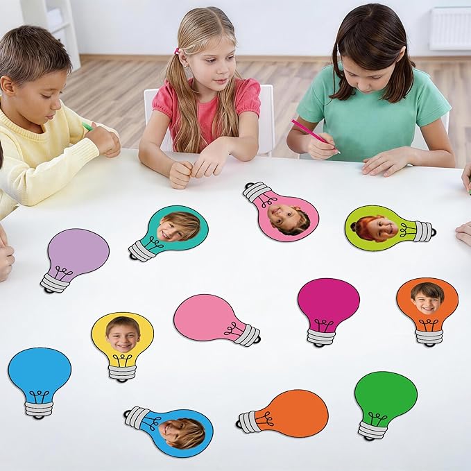 60PCS VBS 2026 Light Bulb Theme Cutouts Colorful Light Bulb Bulletin Board