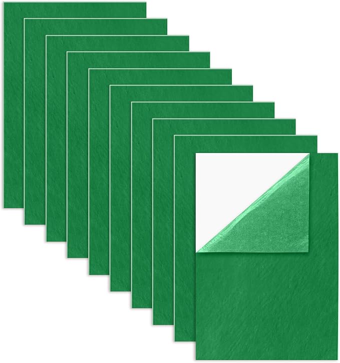 Bonsicoky Green Self Adhesive Felt Sheets, 10 Pack, A4 Size | Felt Fabric