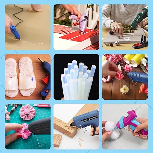 Phinus 48 Pack Mini Hot Glue Sticks, EVA Clear Glue Gun Sticks, Hot Glue Gun
