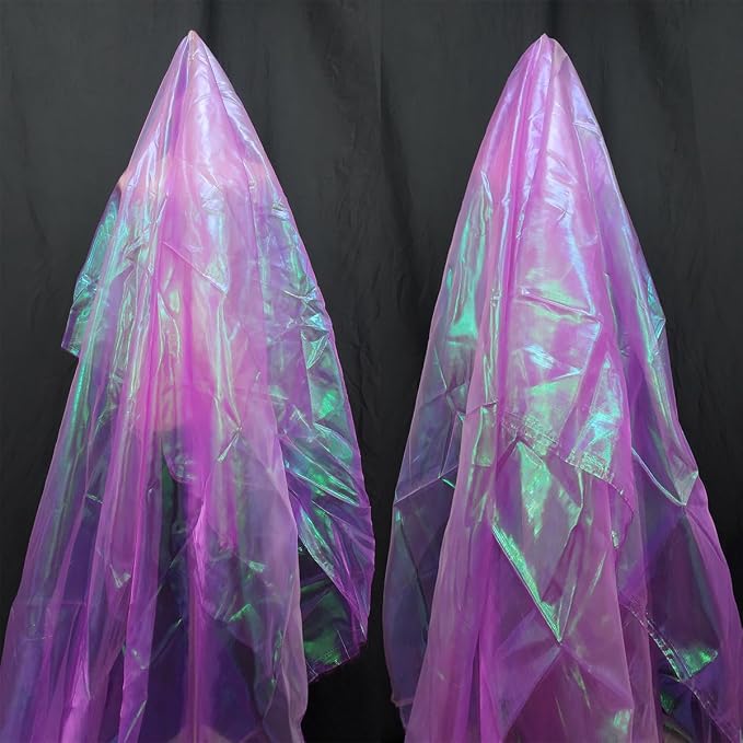 3.3 Yard Magic Rose Purple Organza Fabric