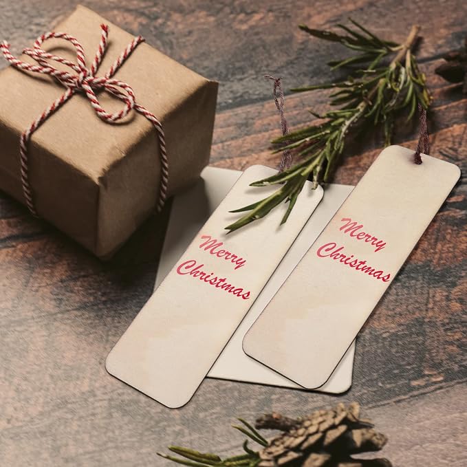 100 Sets 6 x 2 Inch Large Size Wooden Bookmarks