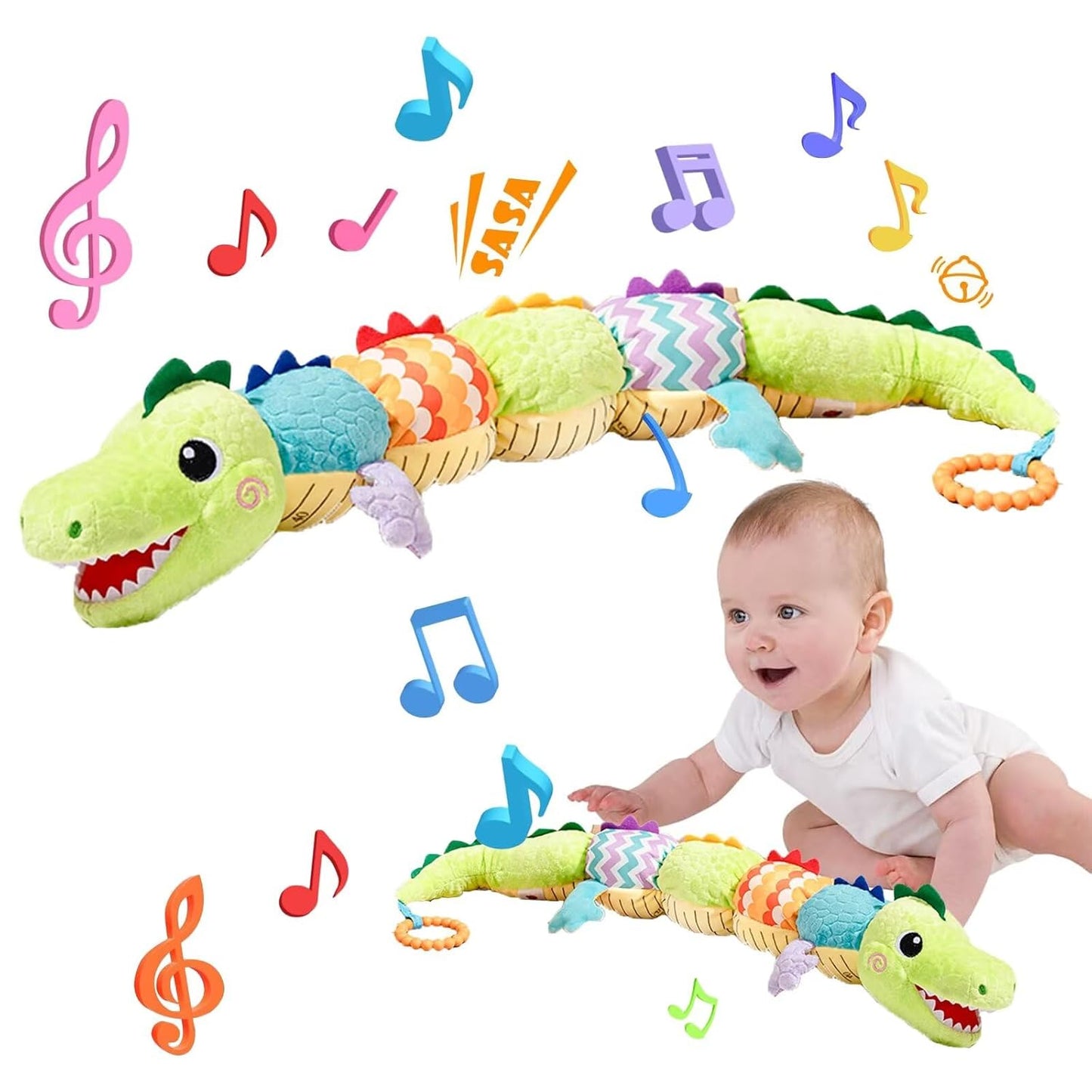 Pau1Hami1ton Baby Toys 3-6-12 Months Musical Plush Caterpillar Toy,Newborn Toys with Crinkle and Rattles,Baby Sensory Toys,Newborn Boy Girl Gifts.