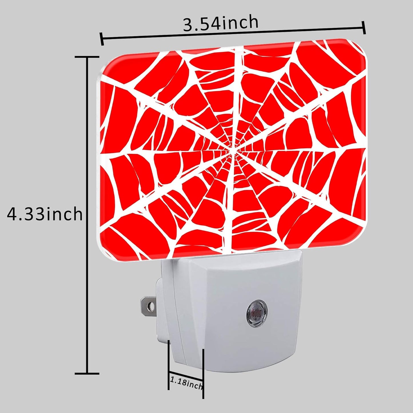 White Spider Web Night Light for Kids, Spider Web LED Night Light Plug into Wall with Dusk to Dawn Sensor for Girls Boys Women Men Room, Hallway, Kitchen, Bathroom, Stairs Decor