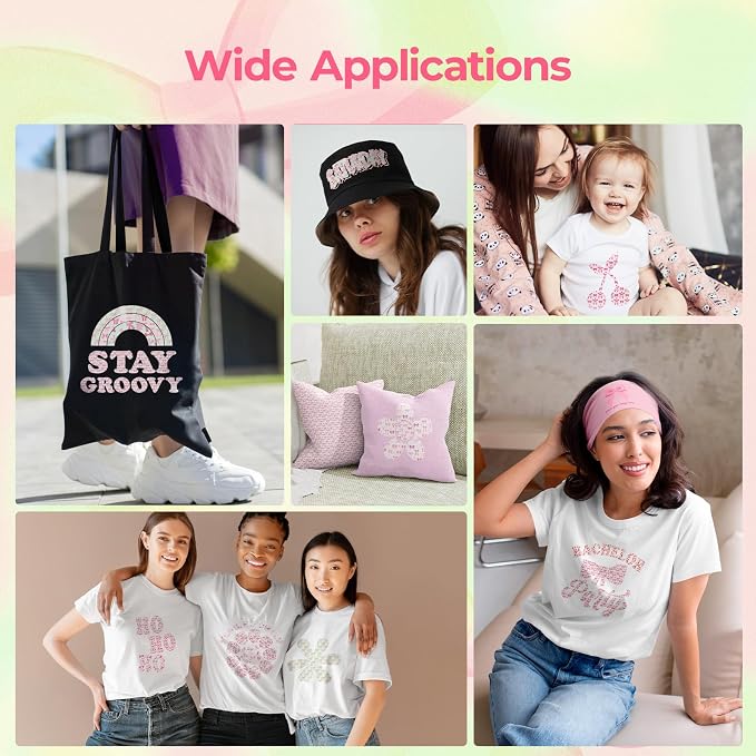 HTVRONT Pink Bow Heat Transfer Vinyl