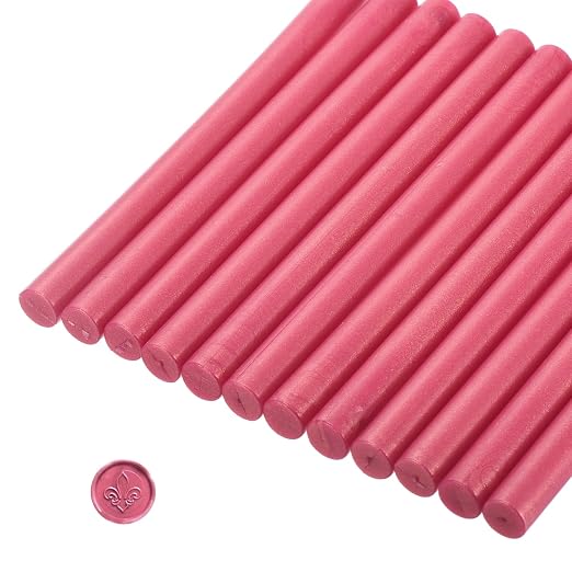 MECCANIXITY 12 Pcs Bright Red Cylinder Sealing Wax Stick Glue Gun Wax Seal Rod