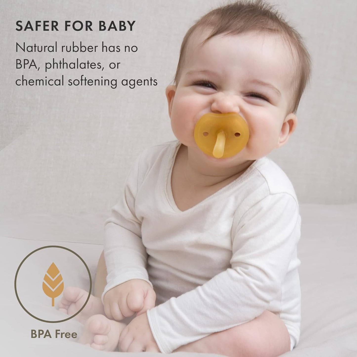 Natursutten Pacifier 6-12 - Natural Rubber Pacifier - Eco-Friendly, BPA-Free Butterfly Rounded Baby Pacifier 6-12 Months - Made in Italy - 1 Piece