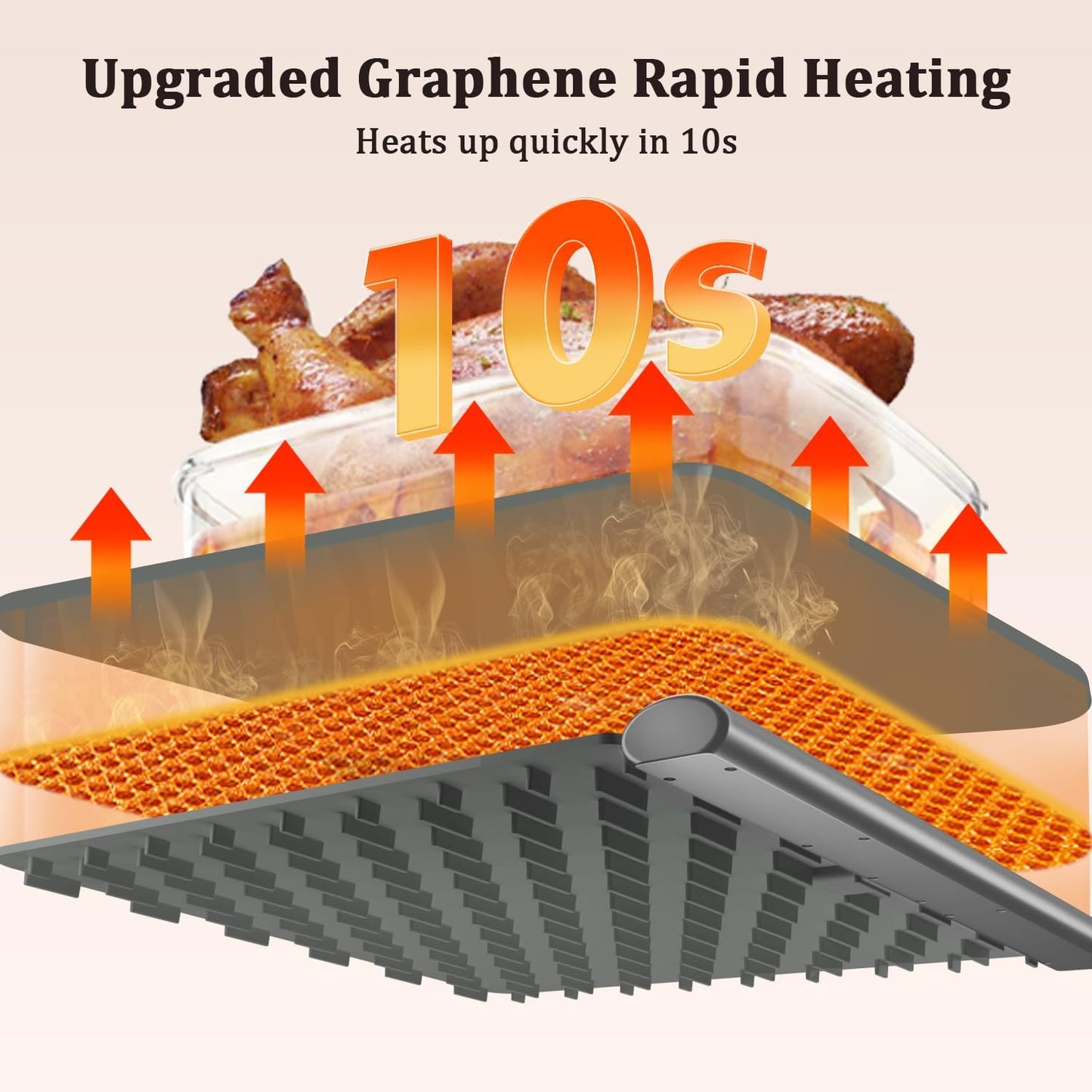 Upgrade Graphene Warming Mat for Food, Rapid Heating Food Warming Mats for Countertop with 6 Temps & Timer Settings, Portable Electric Warming Tray for Buffets Party, Gray