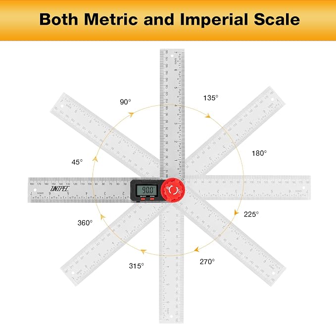 Digital Angle Finder Protractor, Angle Finder Ruler, Stainless steel 7inch 200mm