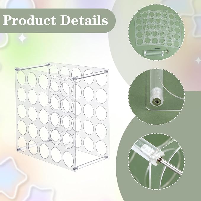 2-Pack 25 Holes Rack Vinyl Holder Acrylic Vinyl Roll Storage