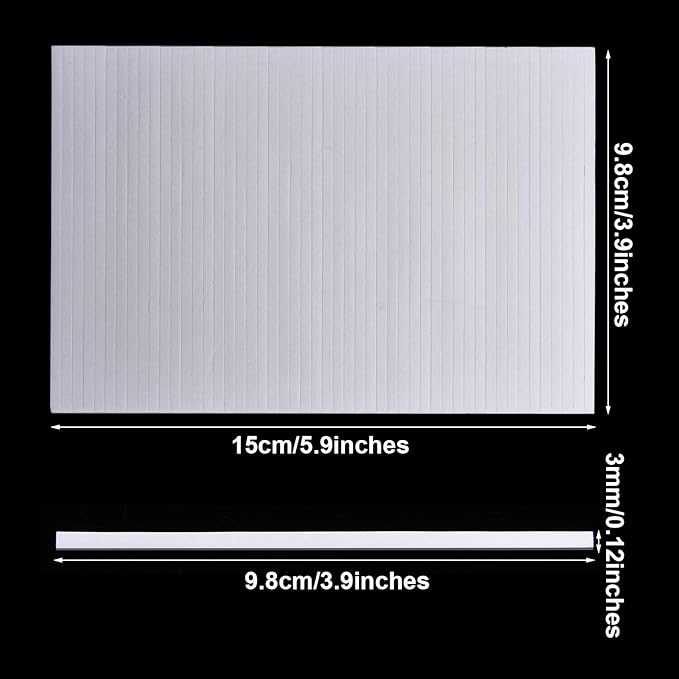 500 Pieces Double Sided Foam Strips, 3.9 in, Dual-Adhesive 3D Foam Tapes | Foam