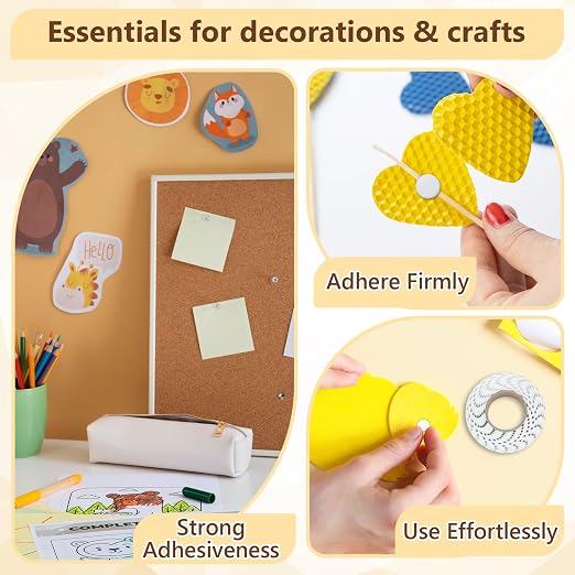 400 PCS 2mm Double Sided Foam Dots 0.4" Foam Round Dots 3D Foam Tape Craft