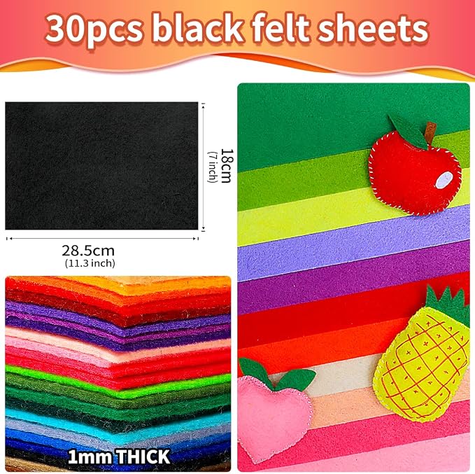 IOOLEEM Black Felt Sheets
