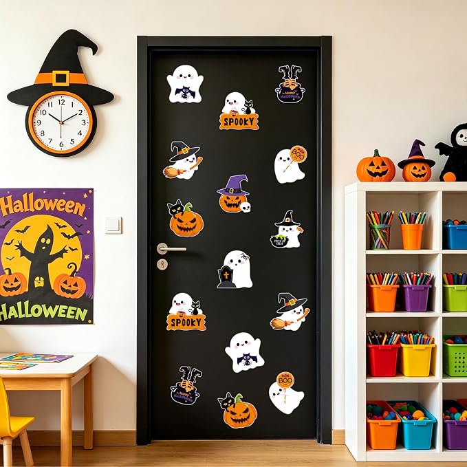 54Pcs Halloween Ghost Cutouts, Classroom Halloween Bulletin Board Decorations