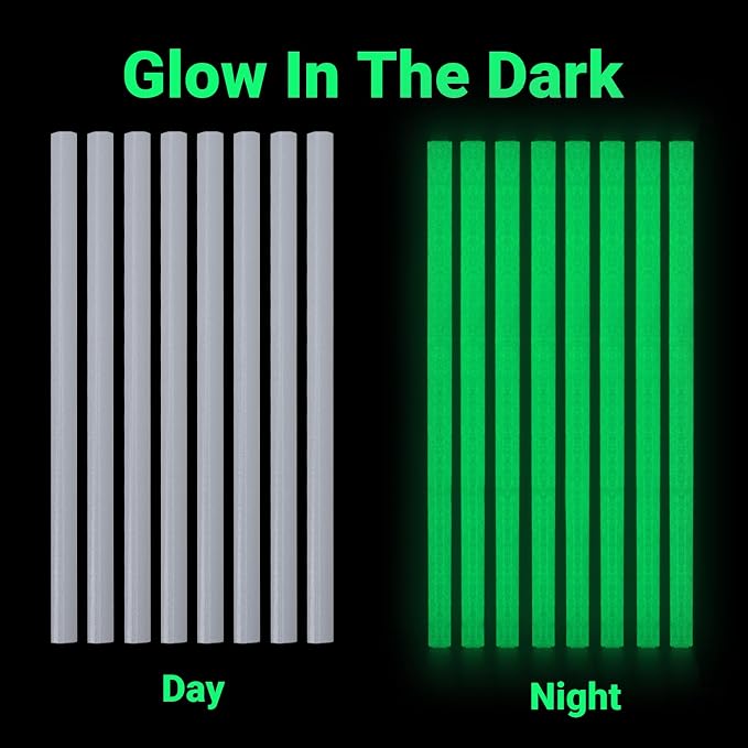 Glow in the Dark Glue Sticks, 0.27"x8" Bulk Glue Sticks