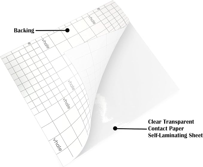 VHALE Glossy Clear Self-Adhesive Overlay Laminating Sheet Contact Papers