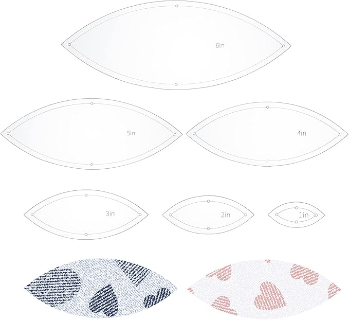 BENECREAT 6PCS Leaf Quilting Templates Set, Quilting Sewing Needlework Craft