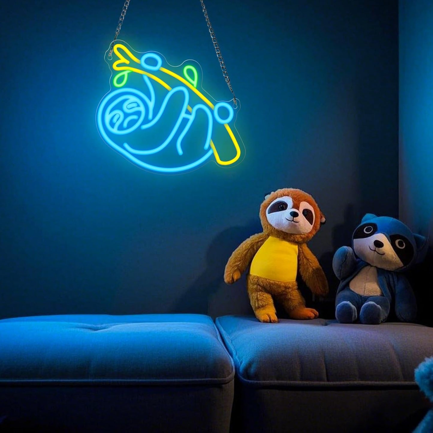 Sloth Neon Sign, Sloth Lamp Wall Decor, Dimmable Birthday Party Decorations for Home, Patio, Garden, Bars, Restaurants, Hotels, Stores, Clubs, Ideal Gift for Friends, Family and Kids