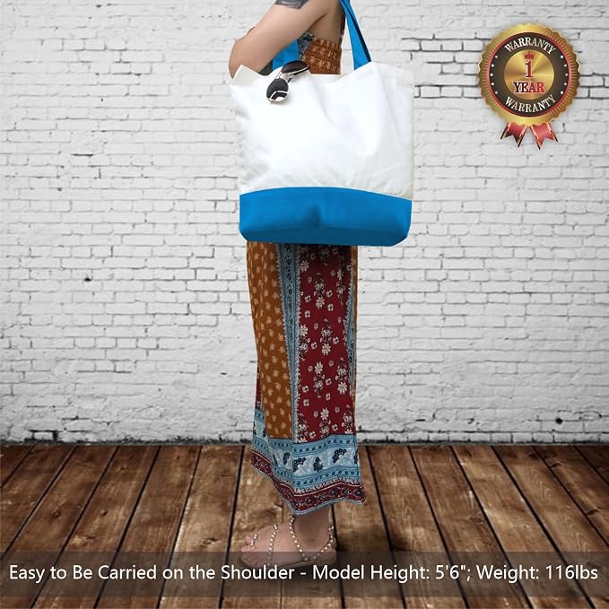 TOPDesign 1-Pack Super Strong Large 12oz Cotton Canvas Tote Bag, Reusable