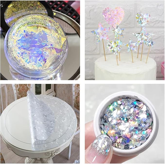HYANG Transparent Fan PVC Super Clear Holographic Vinyl Faux Leather Sheets 1