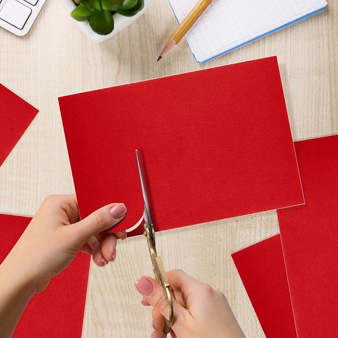 10PCS Red Self Adhesive Felt Fabric Sheets Sticky Felt Sheets