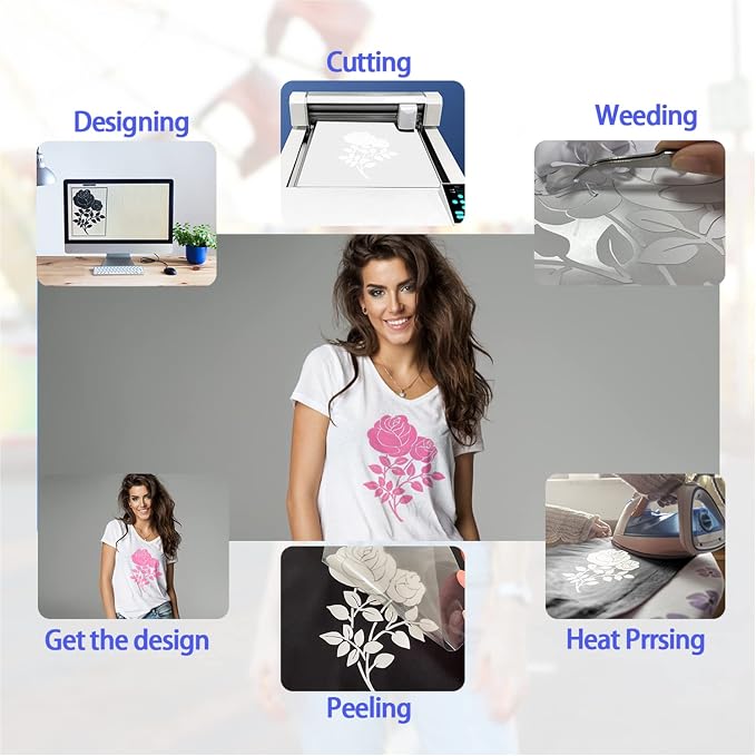 3D Puff Heat Transfer Vinyl 3 Sheets 12"x10"-Peach Pink | 3D Puffy Iron-on htv