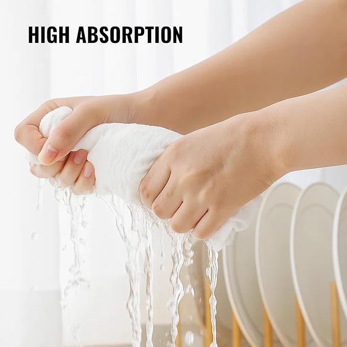 Dish Cloths Cotton| Kitchen Wash Cloth | Shop Towels Absorbent and Lint Free
