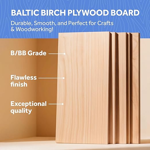 Baltic Birch Plywood Custom Cut, Customized to Size 3/4 Inch Thick, B/BB Grade