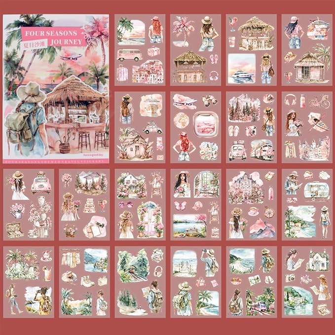 Summer Beach Pre-Cut Journal Sticker Book
