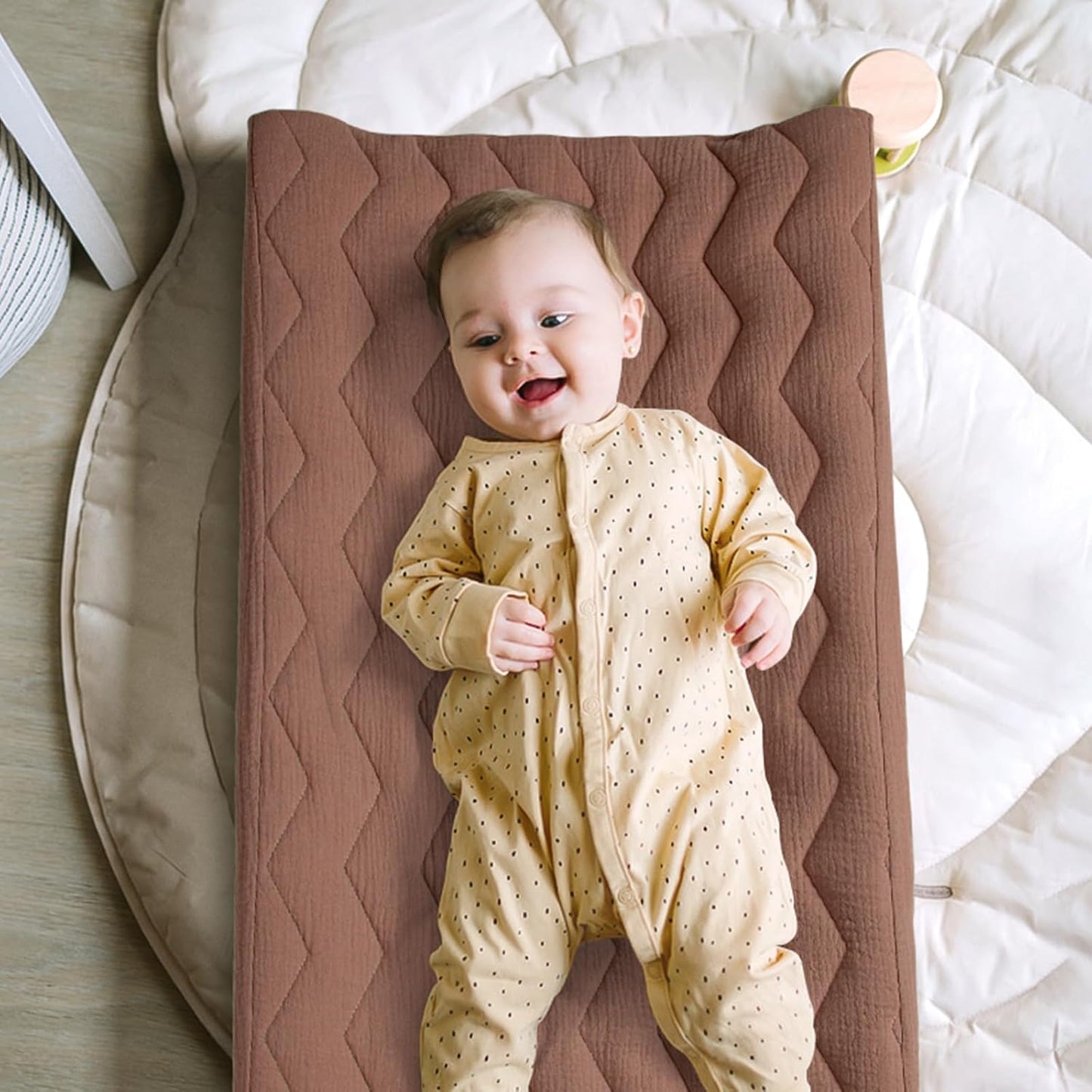 lulumoon Muslin Changing Pad Cover: Baby Cotton Quilted Changing Table Cover - Soft Changing Pad Sheets for Boys Girls