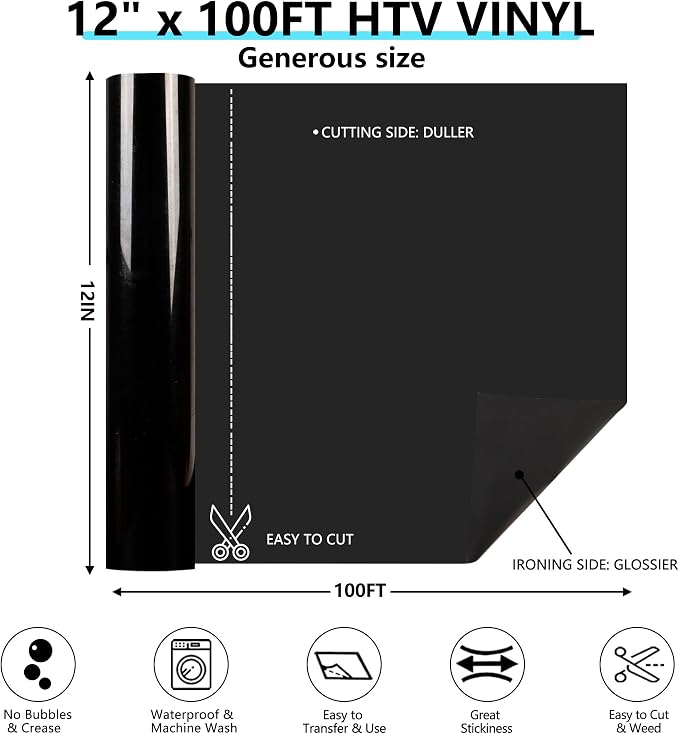 Guangyintong Black HTV Heat Transfer Vinyl Rolls