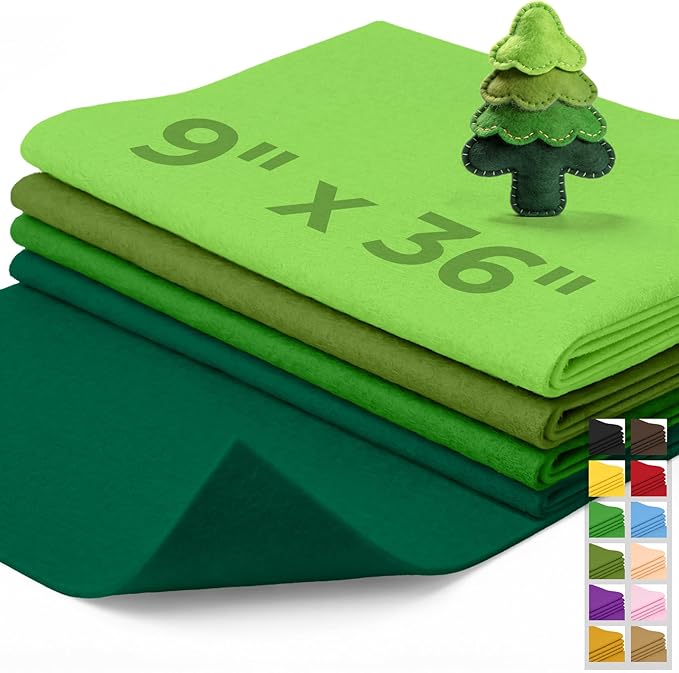 IONTACH 9" X 36" Soft Felt Sheets 1.6mm Thick | Acrylic Felt Fabric