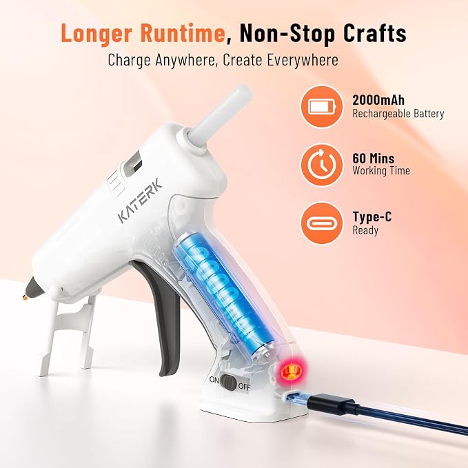 Katerk 3.7V Cordless Hot Glue Gun Kit