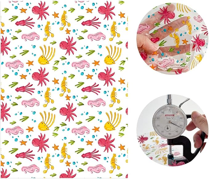 ONEART | 10 Pieces Clear PVC Vinyl Sheets, A4 Size See Through Waterproof Vinyl