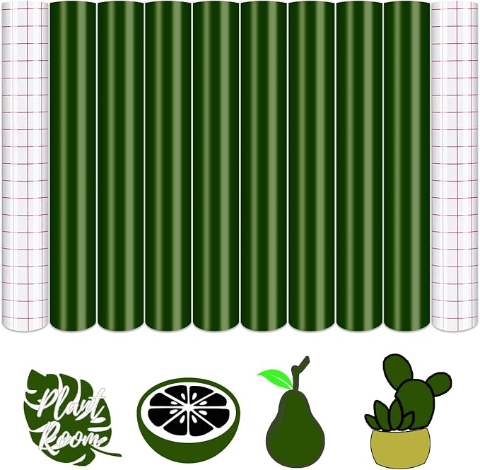 Tintnut Dark Green Permanent Vinyl Self Adhesive Vinyl 8 Sheets 12''x10'' |