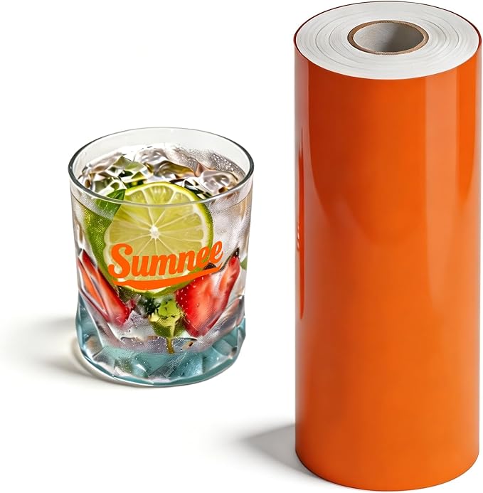 Orange Permanent Vinyl for Cricut Cutting Machine, Waterproof, Durable Orange