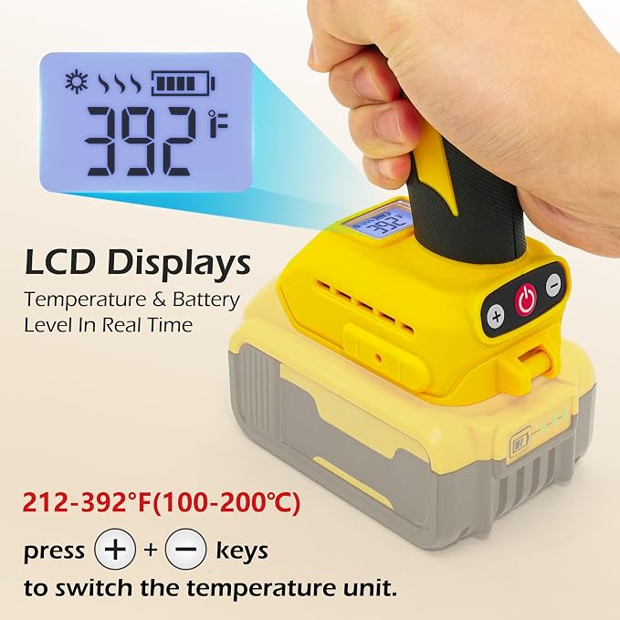 110W Cordless Hot Glue Gun for DeWalt 20V MAX Battery | Temp Adjust, Fast