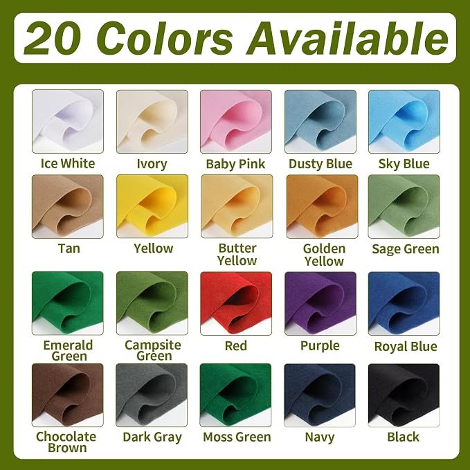 Campsite Green Fabric Sheet 72" X 36", 1.4mm Thick Large Soft Durable Flexible