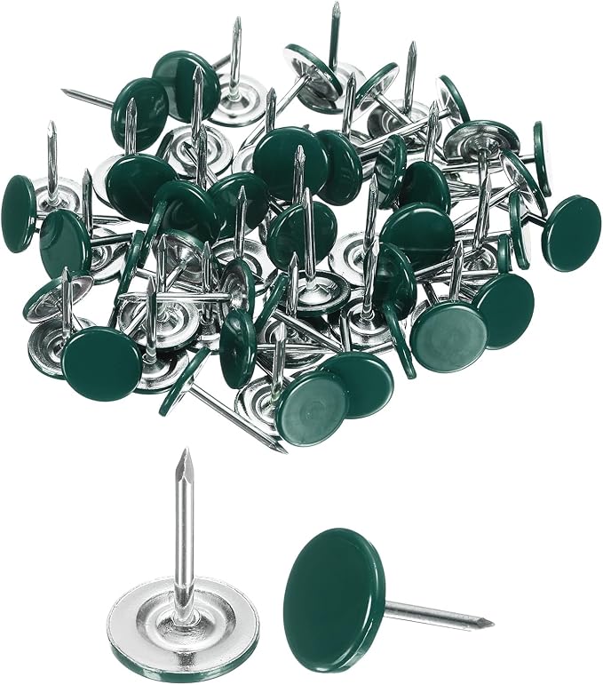 uxcell 150Pcs Upholstery Tacks, 11mmx17mm Flat Head Thumb Tack Decorative