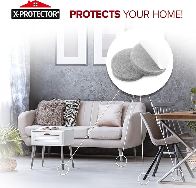 235pcs Gray Felt Furniture Pads X-Protector Huge Quantity of Furniture Pads |