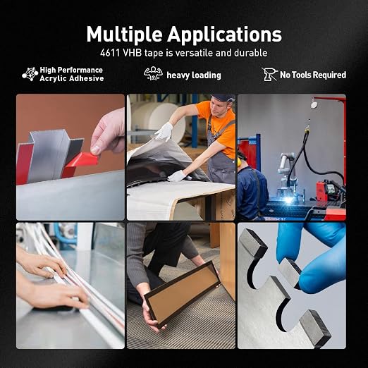 3M Double Sided Tape, Heavy Duty, 1/2” x 18Ft, Waterproof Foam Mounting Tape
